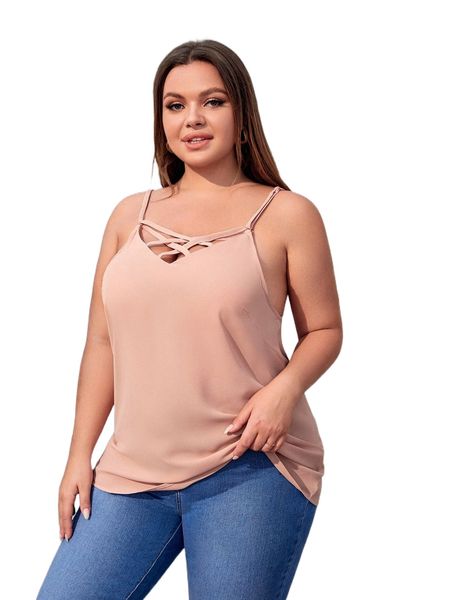 plus criss cross cami t2qw#, Black