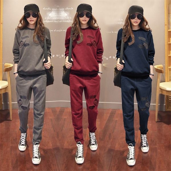 s 6xl women s sportswear tracksuits spring 2020 autumn winter casual plus velvet thick sweatshirt pants sets female plus size t200702, White
s 6xl women s sportswear tracksuits spring 2020 autumn winter casual plus velvet thick sweatshirt pants sets female plus size t200702, White