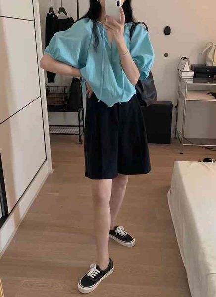 women's knits tees summer south korea dongdamen loose slim casual round neck lace up bubble sleeve shirt 5ewh, White
women's knits tees summer south korea dongdamen loose slim casual round neck lace up bubble sleeve shirt 5ewh, White