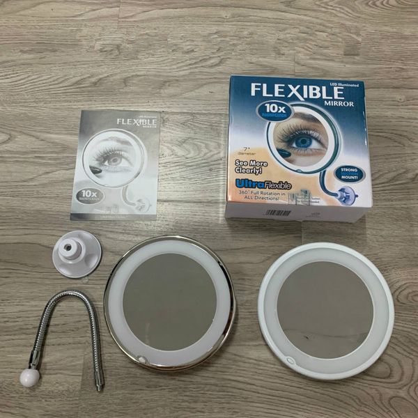 compact mirrors 10x 360 swivel magnifying makeup mirror bright led lighted adjustable flexible bendable gooseneck mounted bathroom wall 
compact mirrors 10x 360 swivel magnifying makeup mirror bright led lighted adjustable flexible bendable gooseneck mounted bathroom wall