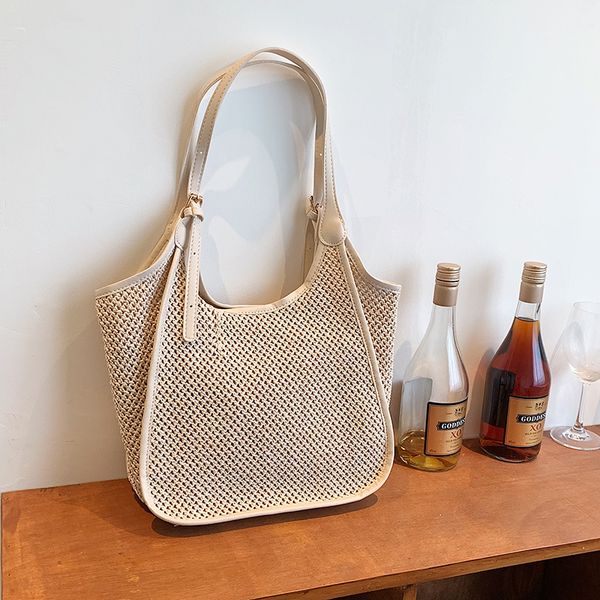 designer straw weaving tote bag contrast colors holiday beach bag for vacation in fashion and simple style
designer straw weaving tote bag contrast colors holiday beach bag for vacation in fashion and simple style