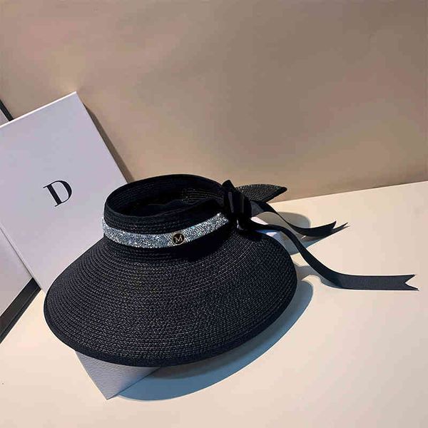 hats spring and summer black elegant hepburn wind diamond inlaid straw woven large eaves sunscreen empty hat female sun covered travel, Blue;gray
hats spring and summer black elegant hepburn wind diamond inlaid straw woven large eaves sunscreen empty hat female sun covered travel, Blue;gray