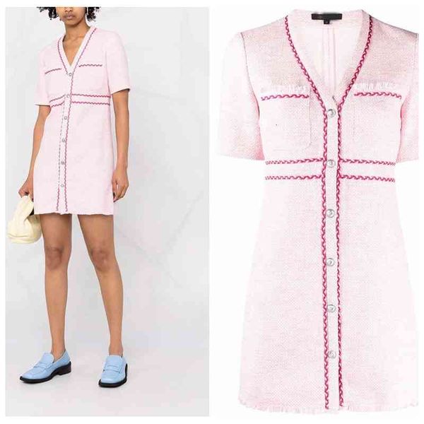 casual dresses majee spring/summer woman pink contrast trim single-breasted button v-neck tweed miini wool blend vintage ryvn, Black;gray
casual dresses majee spring/summer woman pink contrast trim single-breasted button v-neck tweed miini wool blend vintage ryvn, Black;gray