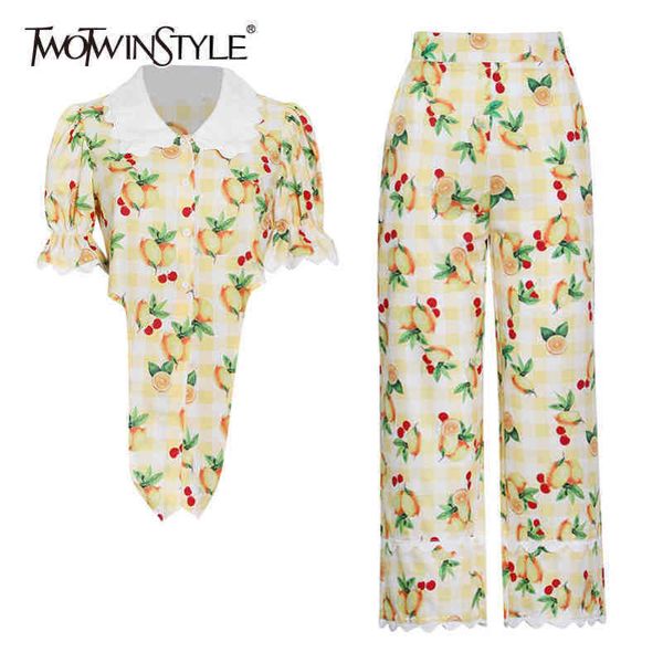 print plaid two piece set for women lapel puff sleeve high waist wide leg pants sweet sets female fashion 210423, White
print plaid two piece set for women lapel puff sleeve high waist wide leg pants sweet sets female fashion 210423, White