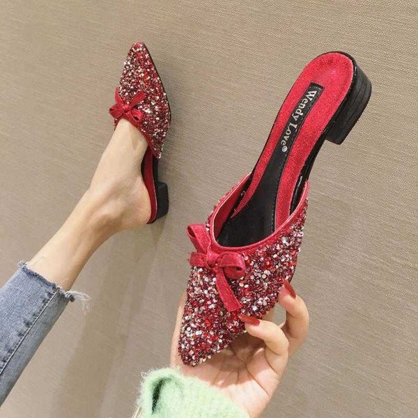 slippers bling pointed toe women low heels summer slides gold/silver crystal glitter mules pantoufle, Black
slippers bling pointed toe women low heels summer slides gold/silver crystal glitter mules pantoufle, Black