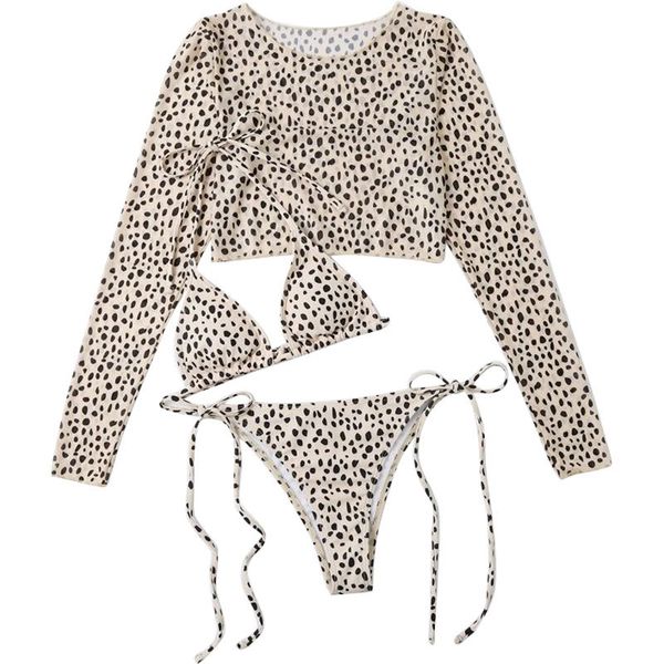women's swimwear micendy leopard bikini women string swimsuit long sleeves shirt three pieces set print push up bathing suit, White;black
women's swimwear micendy leopard bikini women string swimsuit long sleeves shirt three pieces set print push up bathing suit, White;black