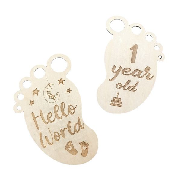 

party supplies new born baby shower gifts little feet wooden baby monthly milestone cards for p prop