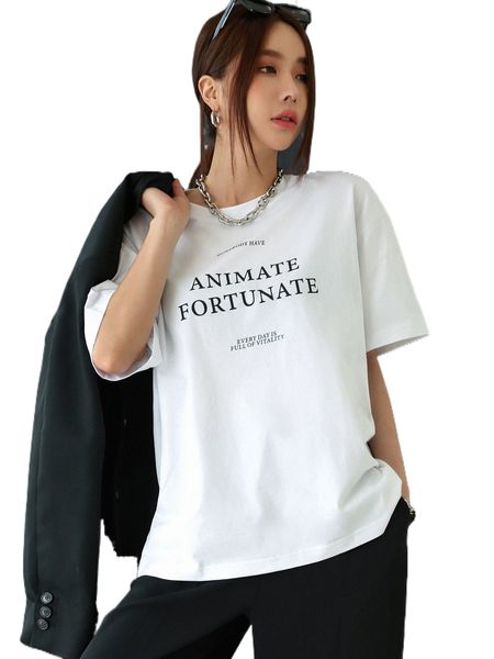 dazy slogan graphic drop shoulder tee x1du#, White
dazy slogan graphic drop shoulder tee x1du#, White