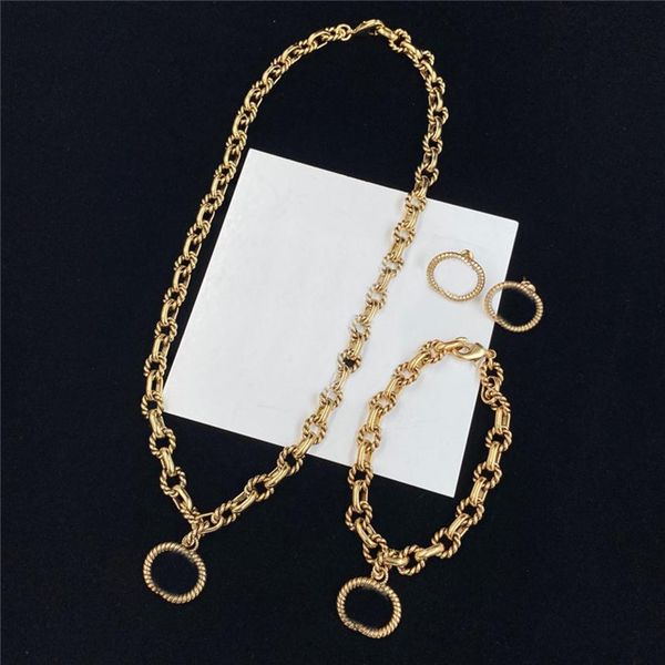 retro double letter jewelry sets designer metal chain necklace earrings bracelet women pendant studs222a, Black
retro double letter jewelry sets designer metal chain necklace earrings bracelet women pendant studs222a, Black