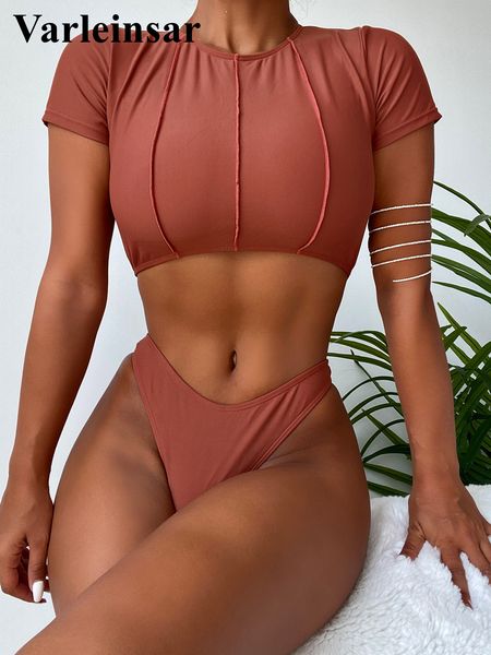 high cut mid waist short sleeve bikini female swimsuit women swimwear two-pieces bikini set bather bathing suit swim lady v3502, White;black
high cut mid waist short sleeve bikini female swimsuit women swimwear two-pieces bikini set bather bathing suit swim lady v3502, White;black