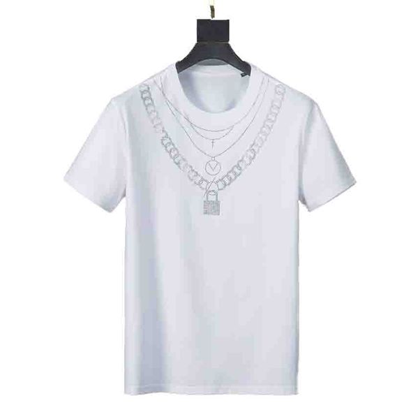 2022 men's designer letters with diamond lock logo short sleeve fashion t shirt summer black white short sleeve men women clothing asia, White;black
2022 men's designer letters with diamond lock logo short sleeve fashion t shirt summer black white short sleeve men women clothing asia, White;black