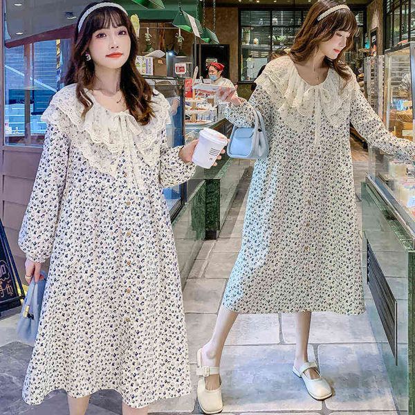 autumn long sleeves maternity dress sweet lace peter pan collar patchwork pregnant woman chiffon dress singlebreasted dress j220628, White
autumn long sleeves maternity dress sweet lace peter pan collar patchwork pregnant woman chiffon dress singlebreasted dress j220628, White