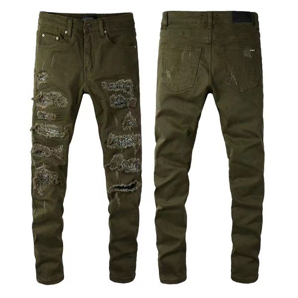 fashion mens designer jeans luxury hip hop hole distressed motorcycle biker jean button fly black pour hommes, Blue
fashion mens designer jeans luxury hip hop hole distressed motorcycle biker jean button fly black pour hommes, Blue