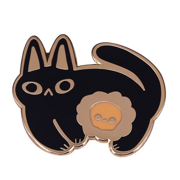 black cat with skull flower pin brooch cute spooky all year round not just for halloween, Blue
black cat with skull flower pin brooch cute spooky all year round not just for halloween, Blue