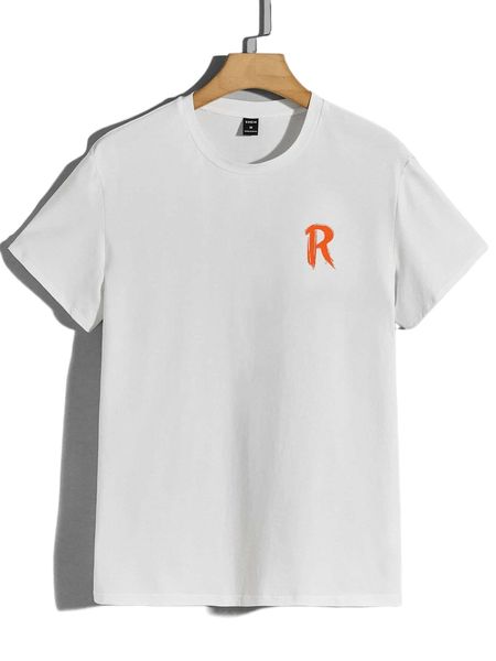 men letter graphic crew neck tee j0ec#, White;black