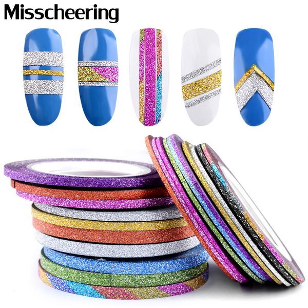 10 rolls glitter nail art striping tape line sticker tips decorations 1mm2mm3mm diy selfadhesive 3d decals manicure tools 220518, Black
10 rolls glitter nail art striping tape line sticker tips decorations 1mm2mm3mm diy selfadhesive 3d decals manicure tools 220518, Black