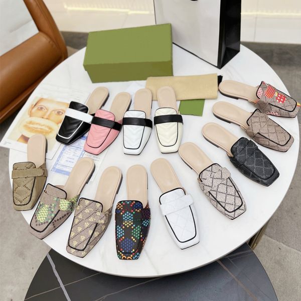 brand designer women half slippers classic print leather buckle slip-on square toe flat soled shoes fashion party daily home summer beach la, Black
brand designer women half slippers classic print leather buckle slip-on square toe flat soled shoes fashion party daily home summer beach la, Black