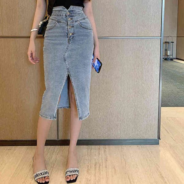 vintage high elastic high waist jeans skirts women plus size split midlength skirts front button slim autumn saia denim 210412, Black
vintage high elastic high waist jeans skirts women plus size split midlength skirts front button slim autumn saia denim 210412, Black