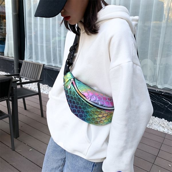 women fanny chest bag soft surface process lined with polyester fashion laser fish scale leather shoulder crossbody pack 220725
women fanny chest bag soft surface process lined with polyester fashion laser fish scale leather shoulder crossbody pack 220725