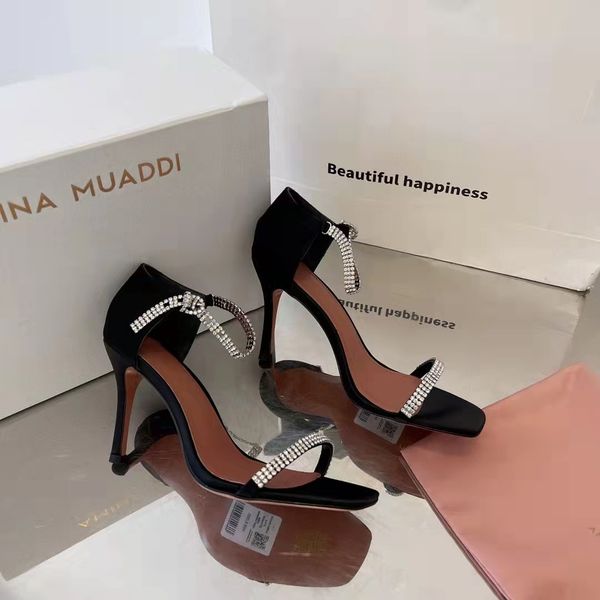 black heels amina shoes muaddi ursina embellished satin sandals