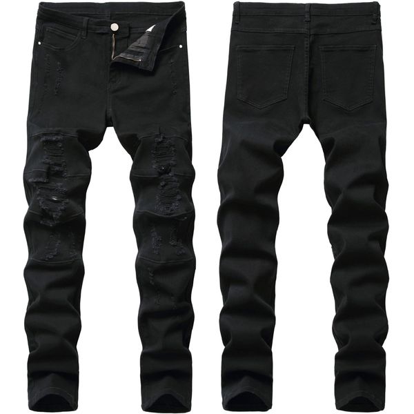 fashion mens black jeans ripped denim pants skinny pencil holes broken biker plain solid aa, Blue
fashion mens black jeans ripped denim pants skinny pencil holes broken biker plain solid aa, Blue