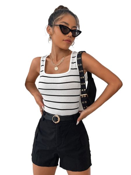 striped print tank 03wt#, White
striped print tank 03wt#, White