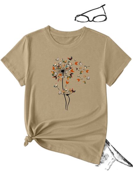 rooster and dandelion print tee 99hr#, White