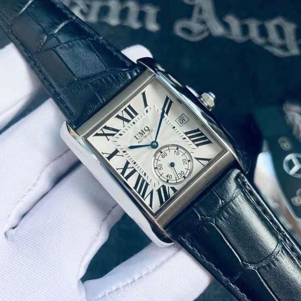wristwatches men's automatic mechanical watch rectangular dial. calf leather strap 316 stainless steel material, quality, Slivery;brown
wristwatches men's automatic mechanical watch rectangular dial. calf leather strap 316 stainless steel material, quality, Slivery;brown