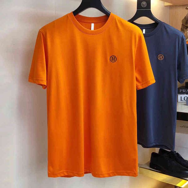 men's t-shirts summer high-end fashion brand h home small label embroidery orange long staple cotton simple and versatile short sleeve, White;black
men's t-shirts summer high-end fashion brand h home small label embroidery orange long staple cotton simple and versatile short sleeve, White;black