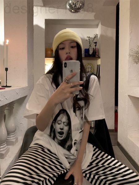 two piece dress designer summer new hong kong printed portrait short sleeved t-shirt set women + stripe contrast casual pants two-piece knh2, White
two piece dress designer summer new hong kong printed portrait short sleeved t-shirt set women + stripe contrast casual pants two-piece knh2, White