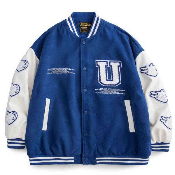 hop 2021 hip streetwear baseball jacket heart-shaped letter embroidery patchwork harajuku college coat fashion varsity jackets t220728, Black;brown
hop 2021 hip streetwear baseball jacket heart-shaped letter embroidery patchwork harajuku college coat fashion varsity jackets t220728, Black;brown