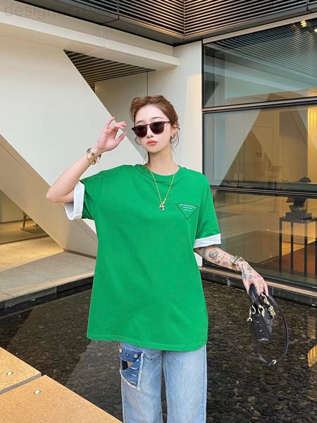 women's t-shirt designer 22 spring and summer new triangular short sleeve contrast color stitching t-shirt, minority design, simple loo, White
women's t-shirt designer 22 spring and summer new triangular short sleeve contrast color stitching t-shirt, minority design, simple loo, White