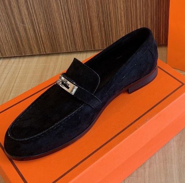women casual shoes business simple metal buckle soft nubuck suede fashion brand loafers classic design genuine leather calfskin large size o, Black
women casual shoes business simple metal buckle soft nubuck suede fashion brand loafers classic design genuine leather calfskin large size o, Black