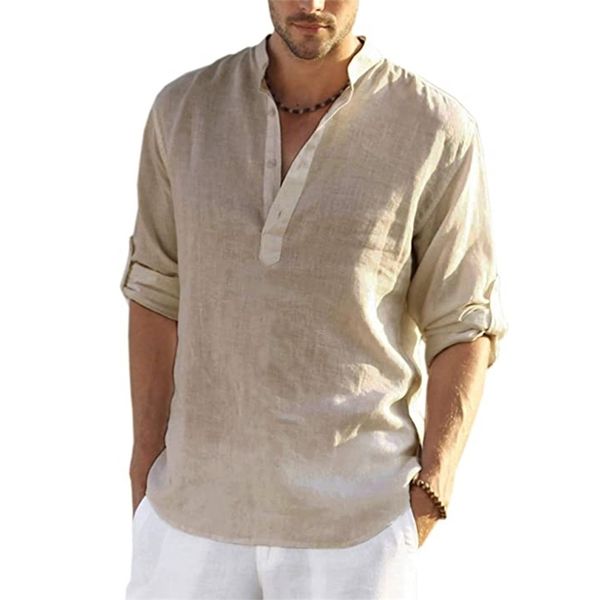 blouse casual loose cotton linen v neck long sleeve button soild tee handsome men shirts 220715, White;black
blouse casual loose cotton linen v neck long sleeve button soild tee handsome men shirts 220715, White;black