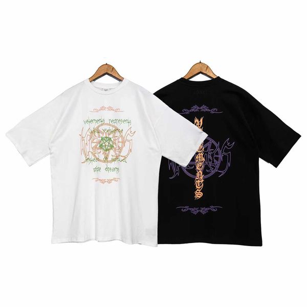vetements witt meng designer events sanskrit letter five pointed star print super loose mens and womens short sleeve tshirt, White;black
vetements witt meng designer events sanskrit letter five pointed star print super loose mens and womens short sleeve tshirt, White;black