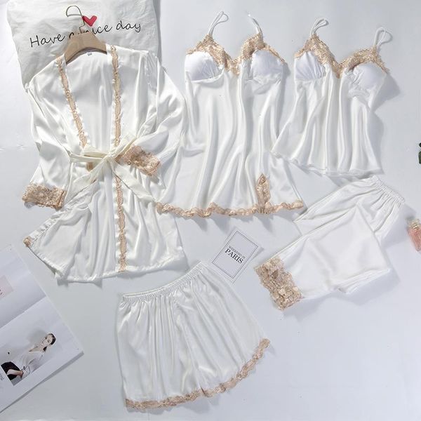 lace patchwork 5pcs sleepwear nightgown kimono bathrobe gown satin lady nighty amp robe suit home clothes white wedding, Black;red
lace patchwork 5pcs sleepwear nightgown kimono bathrobe gown satin lady nighty amp robe suit home clothes white wedding, Black;red