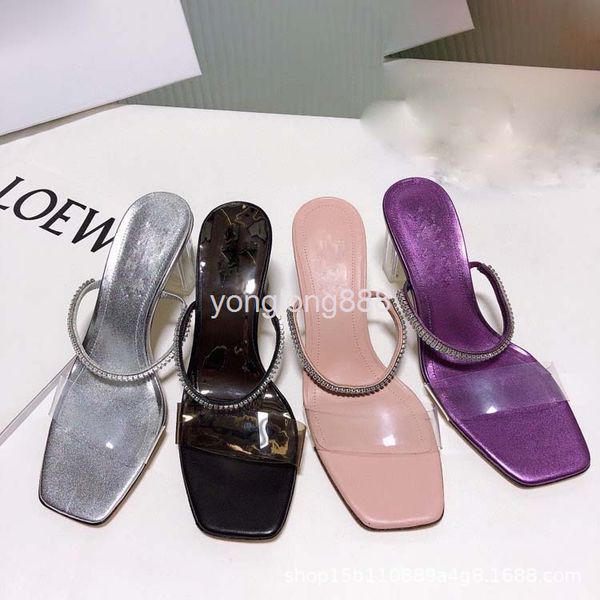 dress shoes transparent heel pvc flat belt high-heeled shoes sandals summer versatile women's sheepskin square head thick heel, Black
dress shoes transparent heel pvc flat belt high-heeled shoes sandals summer versatile women's sheepskin square head thick heel, Black