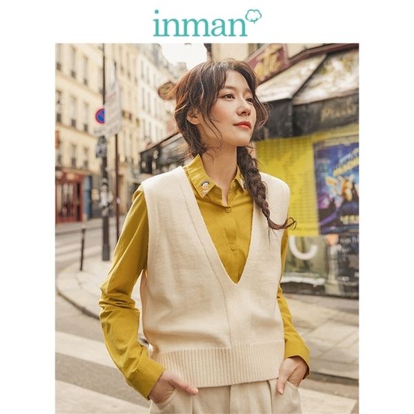 inman spring autumn solid deep v-neck sleeveless all matched women sweater short snit vest 201202, White;black
inman spring autumn solid deep v-neck sleeveless all matched women sweater short snit vest 201202, White;black