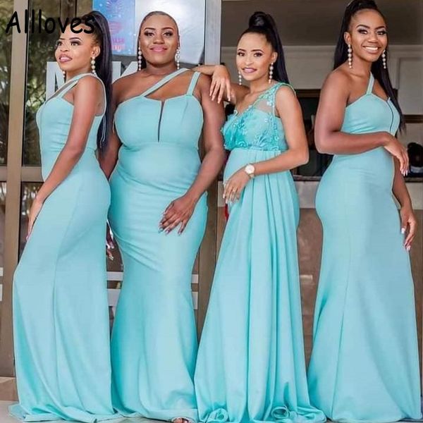 light blue african girls bridesmaid dresses plus size satin one shoulder maid of honor gowns long sweep train mermaid wedding guest party dr, White;pink
light blue african girls bridesmaid dresses plus size satin one shoulder maid of honor gowns long sweep train mermaid wedding guest party dr, White;pink