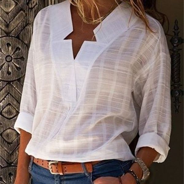 loose women blouse fashion casual v-neck long sleeve women shirt solid color summer women blouse 220407, White
loose women blouse fashion casual v-neck long sleeve women shirt solid color summer women blouse 220407, White