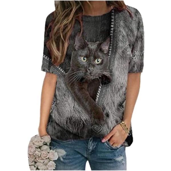womens pullover 3d cartoon cat print t shirt o neck short sleeve loose shirts spring casual size ops 220628, White
womens pullover 3d cartoon cat print t shirt o neck short sleeve loose shirts spring casual size ops 220628, White