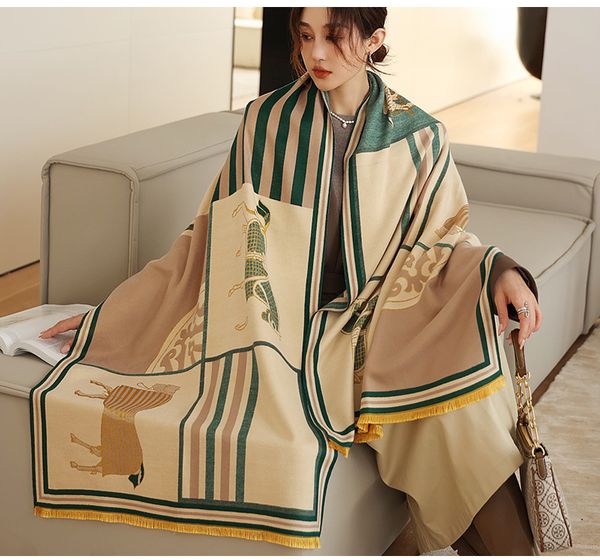 designer silk scarf fall winter new warm scarves student imitation cashmere thickening summer air conditioning room shawl retro carriage sca, Blue;gray
designer silk scarf fall winter new warm scarves student imitation cashmere thickening summer air conditioning room shawl retro carriage sca, Blue;gray
