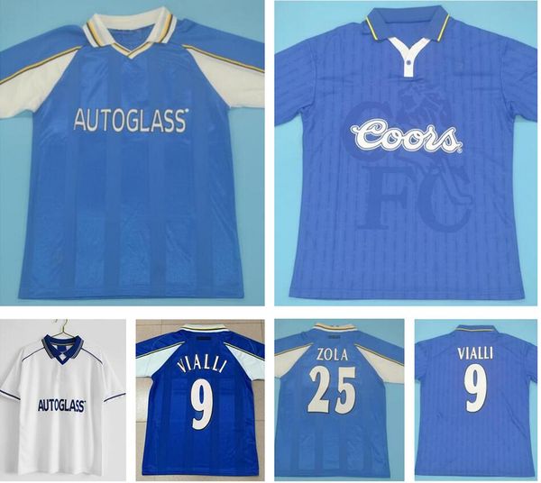 1997 1998 1999 2000 retro soccer jersey #25 zola #9 vialli 97 98 99 00 home blue away white vintage football shirt classic uniform special t, Black;yellow
1997 1998 1999 2000 retro soccer jersey #25 zola #9 vialli 97 98 99 00 home blue away white vintage football shirt classic uniform special t, Black;yellow