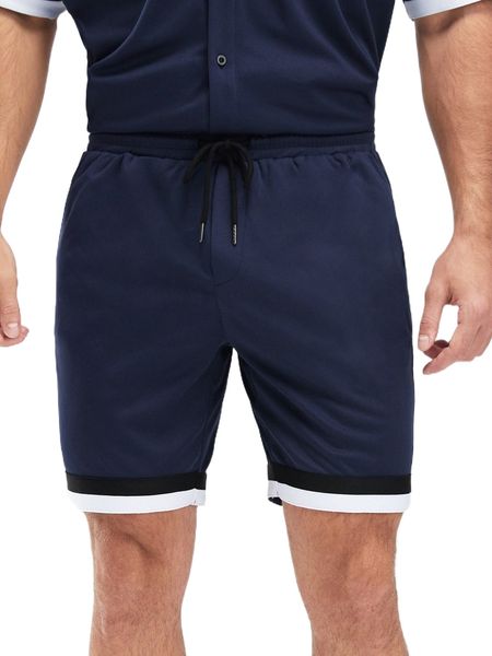 men striped trim drawstring waist shorts j70t#, White;black
men striped trim drawstring waist shorts j70t#, White;black