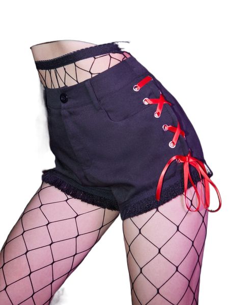 romwe raw hem lace up shorts m1jt#, White;black
romwe raw hem lace up shorts m1jt#, White;black