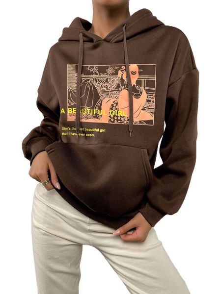 slogan & figure graphic kangaroo pocket drop shoulder drawstring thermal hoodie q23h#, Black
slogan & figure graphic kangaroo pocket drop shoulder drawstring thermal hoodie q23h#, Black