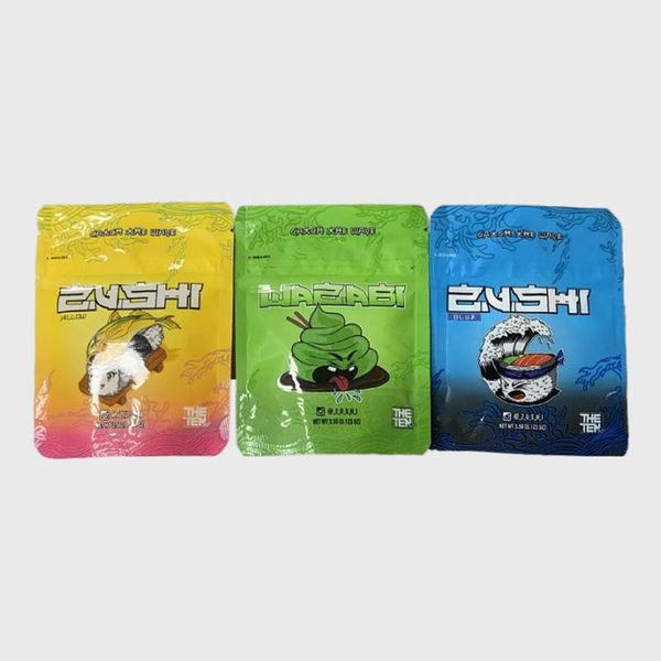 the ten sushi zushi 3.5g packaging bags medicated resealable edible candy gummy mylar plastic edibles gummies package
the ten sushi zushi 3.5g packaging bags medicated resealable edible candy gummy mylar plastic edibles gummies package
