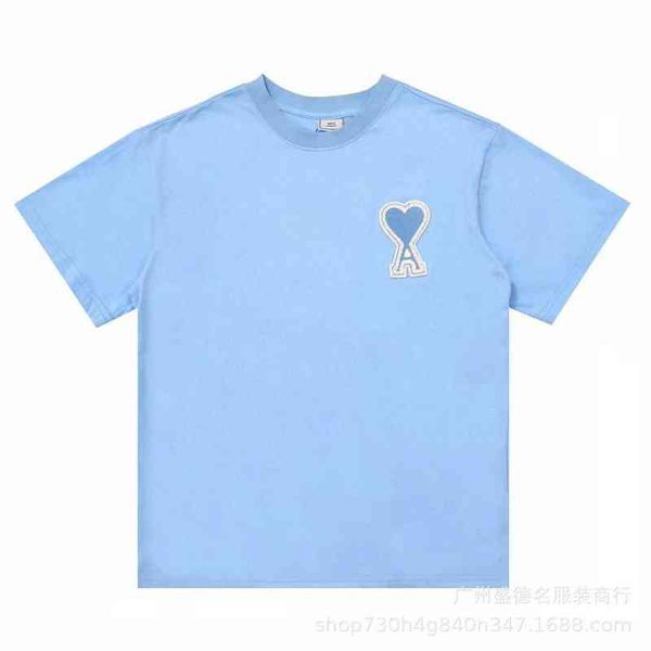 designerclassic versatile fashion brand de coeur peach heart embroidery short sleeve women's t-shirt couple, White
designerclassic versatile fashion brand de coeur peach heart embroidery short sleeve women's t-shirt couple, White