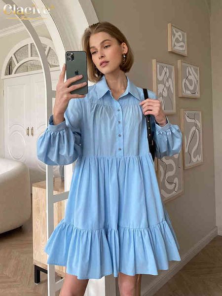 clacive fashion blue office mini dress ladies autumn long sleeve lapel dress elegant loose buttons pleated dresses for women t220804, Black;gray
clacive fashion blue office mini dress ladies autumn long sleeve lapel dress elegant loose buttons pleated dresses for women t220804, Black;gray