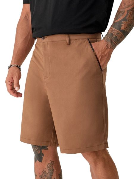 extended sizes men solid slant pocket shorts h1hl#, White;black